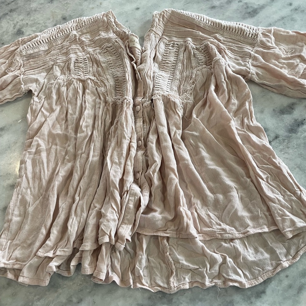 Altar'd State Light Pink Textured Blouse